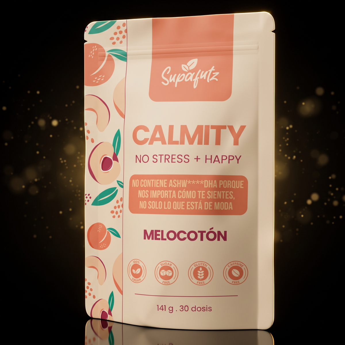 Supafutz Calmity Pêssego — Bebida Relaxante para um Sono Profundo